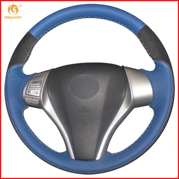 

Blue Genuine Leather Black Suede Car Steering Wheel Cover for Nissan Teana Altima 2013-2016 X-Trail QASHQAI Rogue Sentra Tiida