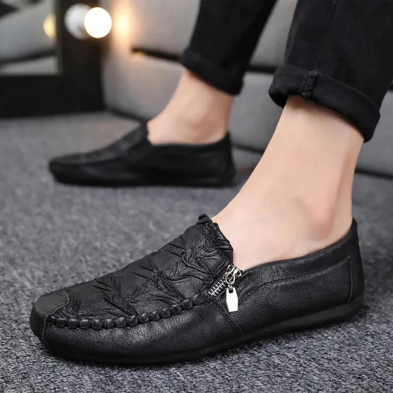 Mocasines de microfibra para hombre, zapatillas informales antideslizantes para exteriores, novedad primavera 2021