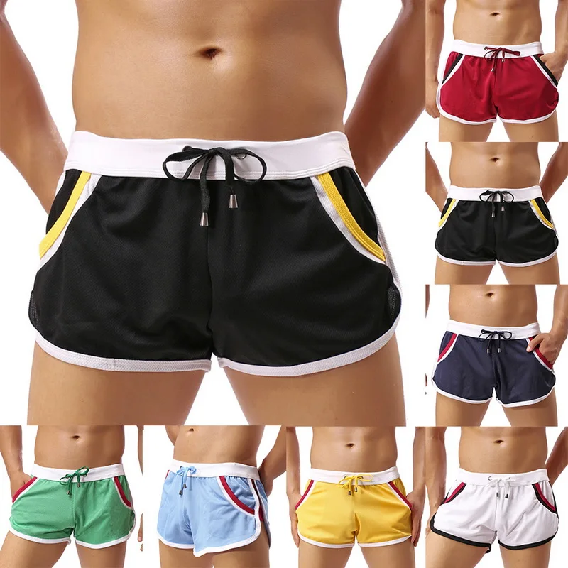 Deals DIHOPE Mens 2020 Casual Summer Short Triped Breathable Elastic Waist Shorts Sport Patchwork Short Pants Pantalones Cortos Hombre