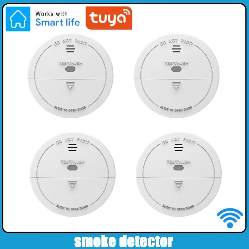 Tuya WiFi Smoke Detector Fire Alarm Independent Sensor For Home Office Security Photoelectric | Безопасность и защита