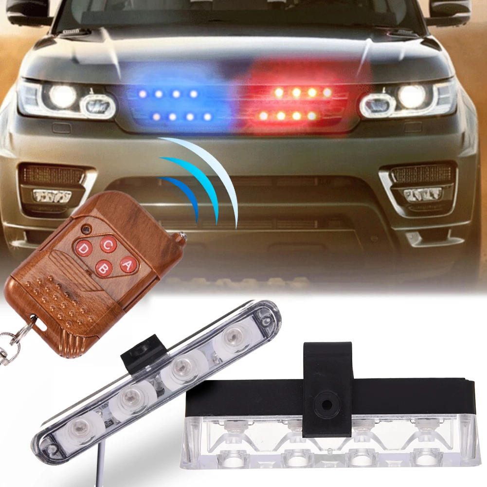 Best Waterproof DC 12V Wireless Remote 4LED Ambulance Police Light Controll Flasher Car Strobe Warning Emergency Expedient | Автомобили и