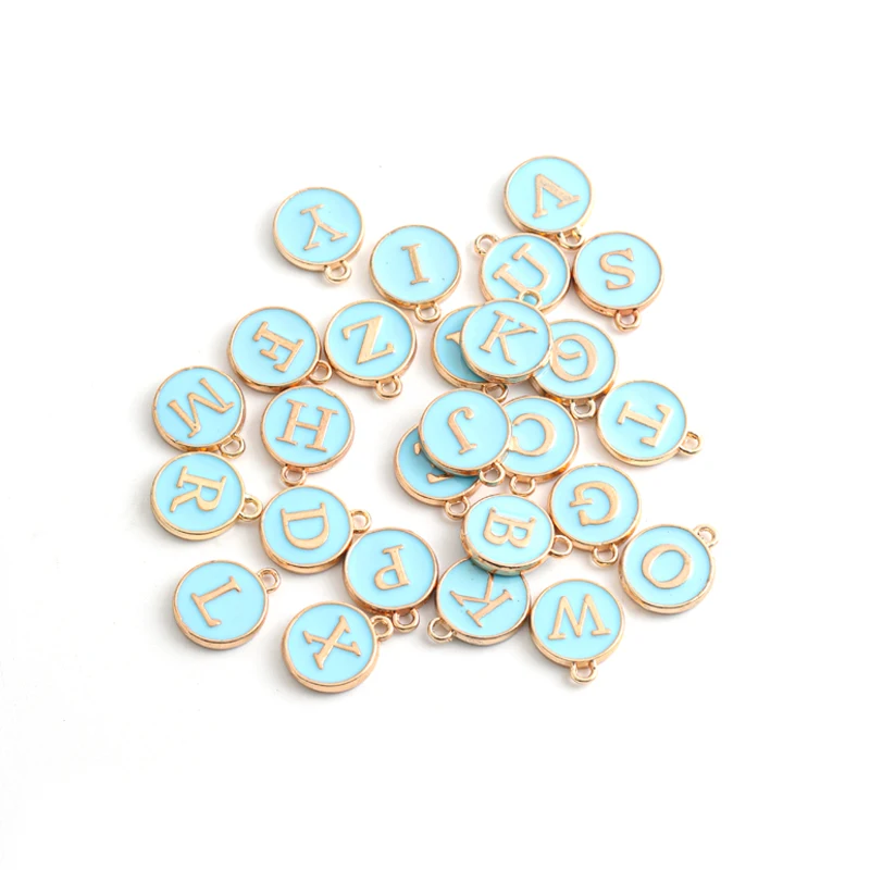 New 12*14mm A-Z Letter Charms Enamel Charms Alphabet Initial Letter Handmade Pendant For Diy Bracelet Jewelry Making Wholesale
