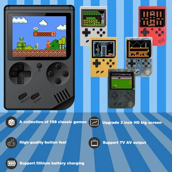 

Video Game Console 8 Bit Retro Mini Pocket Handheld Game Player Built-in 168 Classic Games Best Gift for Child Nostalgic Player