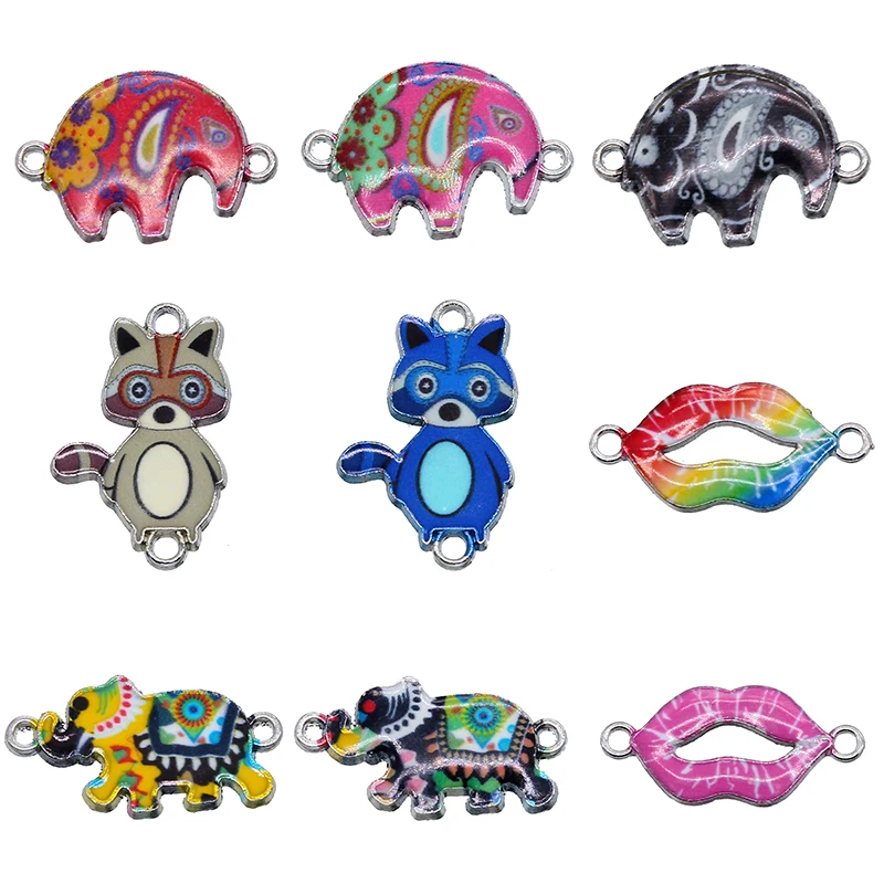 5 шт. несколько стилей эмаль милые животные Сова слон сплав разъемы для женщин