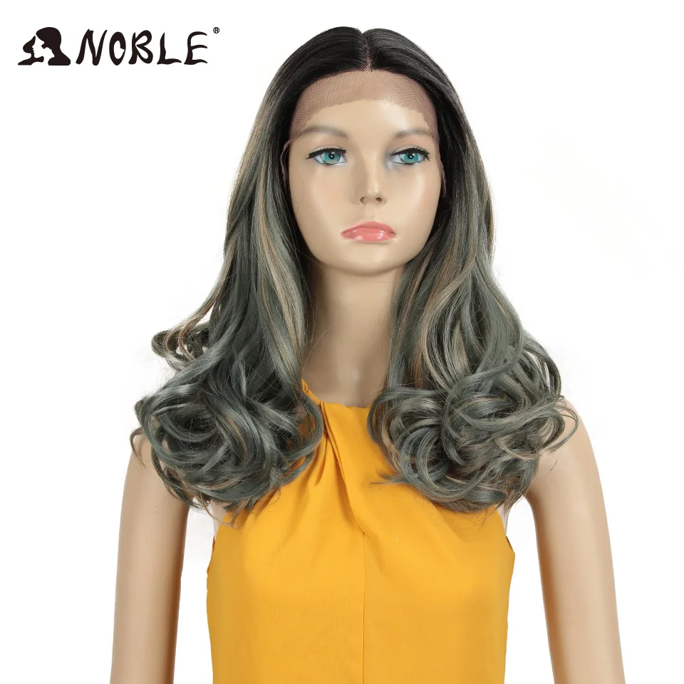 Благородный синтетический кружевной передний модный парик на кружеве синтетические волосы волна 20 дюймов Омбре светлые волосы синтетический парик для черных женщин - Цвет: TTF1B-BLAGN2-23B