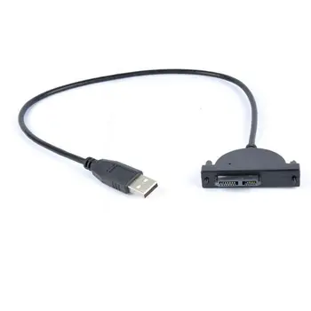 

200pcs/lot USB 2.0 to Mini Sata II 7+6 13Pin Adapter for Laptop CD/DVD ROM Slimline Drive Converter Cable Screws steady style