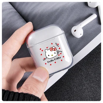 

Hello Kitty Cat airpods Case For Apple Airpods 2/1 Cover Cute Cartoon Soft Case For Airpod Earphone Capa For air pods Pro Box