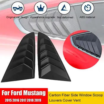 

For Ford Mustang's 2 PCS Carbon Fiber Exterior Style Quarter Car Side Window Blind Scoop Cover Vent Hole Side Window Glass