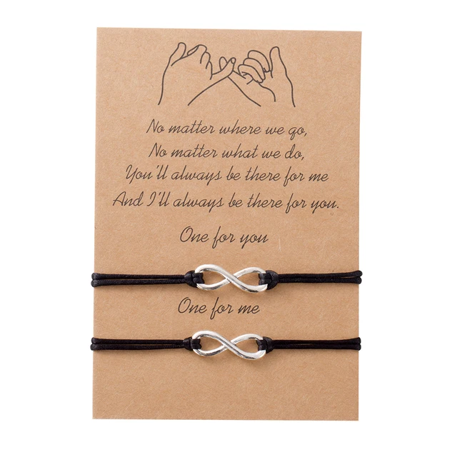 Eif Dock Handmade Braided Eight-character Lucky Couple Rope String Infinity Adjustable Bracelet For Women Male Lovers Friendship I