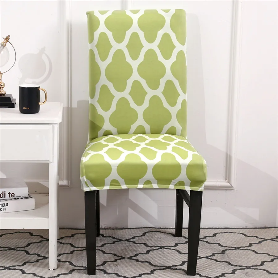 Современный Печатный чехол для кресла Спандекс Стрейч Эластичные Свадебные банкетные чехлы для стульев обеденный чехол для сиденья Съемный чехол для стула - Цвет: lemon