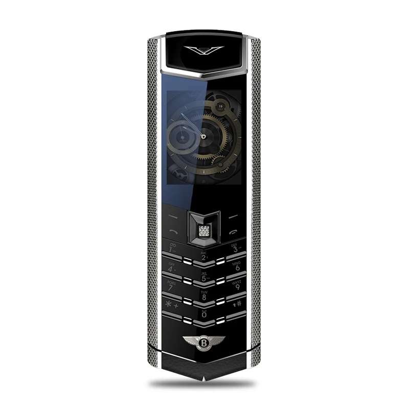Metal Body Luxury Bar Phone K9 V9 Dual Sim Bluetooth Dialer Senior Mobile Cellphone Invisible Keyboard Support Russian Keyboard 5