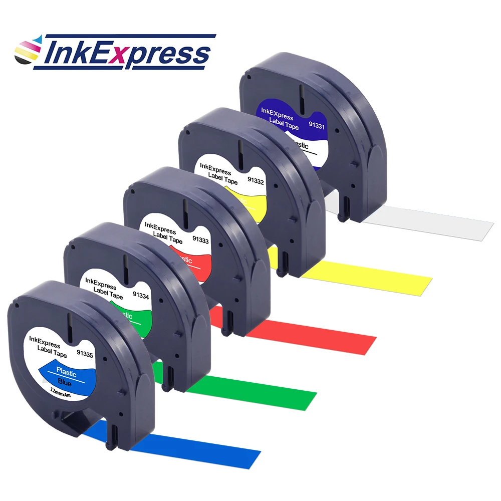 

5PK Labels 91201 91202 91203 91204 91205 Label Tape 12mm 91331 91221 Labeling Tape for Dymo LetraTag Label Maker LT-100H LT-100T