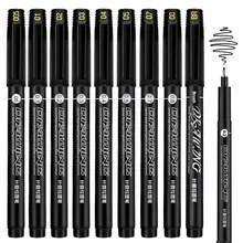 Премиум 9 шт. Neelde рисунок линии Водонепроницаемый пигмент ручка Ручная надпись ручки мягкая кисть для рисования; ручка классическая приковывающая взгляд эскиз Маркеры Ручка