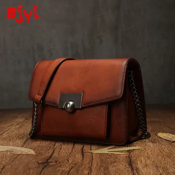 

Retro Niche Leather Women Small Bag Small Square Bag Flip Single Shoulder Diagonal Bags Women's New Fashion Double Chain Leather