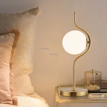 

Modern Minimalist LED Glass Table Lamps Nordic Creative Decor Bedside Table Lamp Ins Beside Bedroom Lamp Light Fixtures