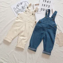 Однотонные джинсовые комбинезоны для маленьких мальчиков; детские джинсовые штаны на лямках; комбинезон для малышей; детская одежда; комбинезон; детские джинсы; весенне-осенняя одежда