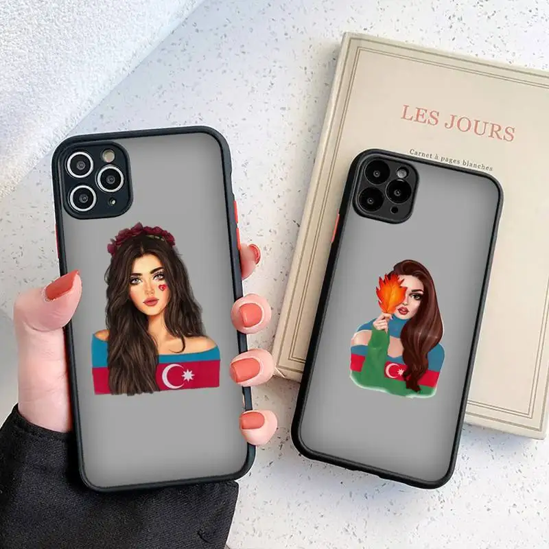 Модный чехол для телефона с флагом azerjan buta девушек iphone 12 11 8 7 plus mini x xs xr pro max матовый