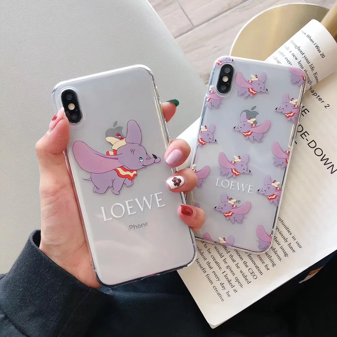 Модный дизайн милый мультяшный Дамбо розовый чехол для телефона LOEWE слон цирк iPhone