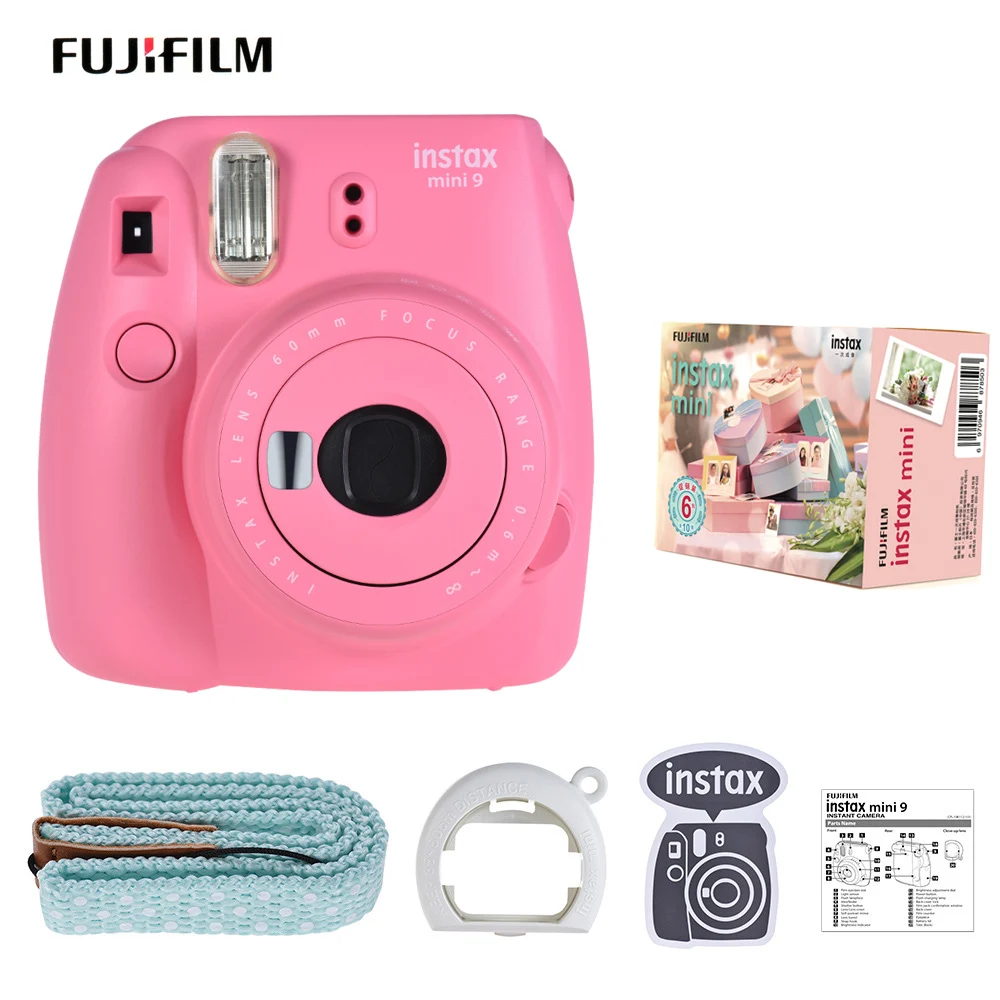 Белая пленка для Fuji Instax Мини 9 Фотоаппарат моментальной печати зеленый пленочная камера с зеркало для селфи+ 20 Вт, 30 Вт/60 мгновенный белую пленку Фотобумага+ Камера сумка