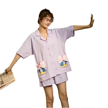

GOGONI Sweet Sleepwear 2020 New Arrivals Women Pajama Set 2 Piece Set Women Summer Sleepwear Set Breathable Short Pant