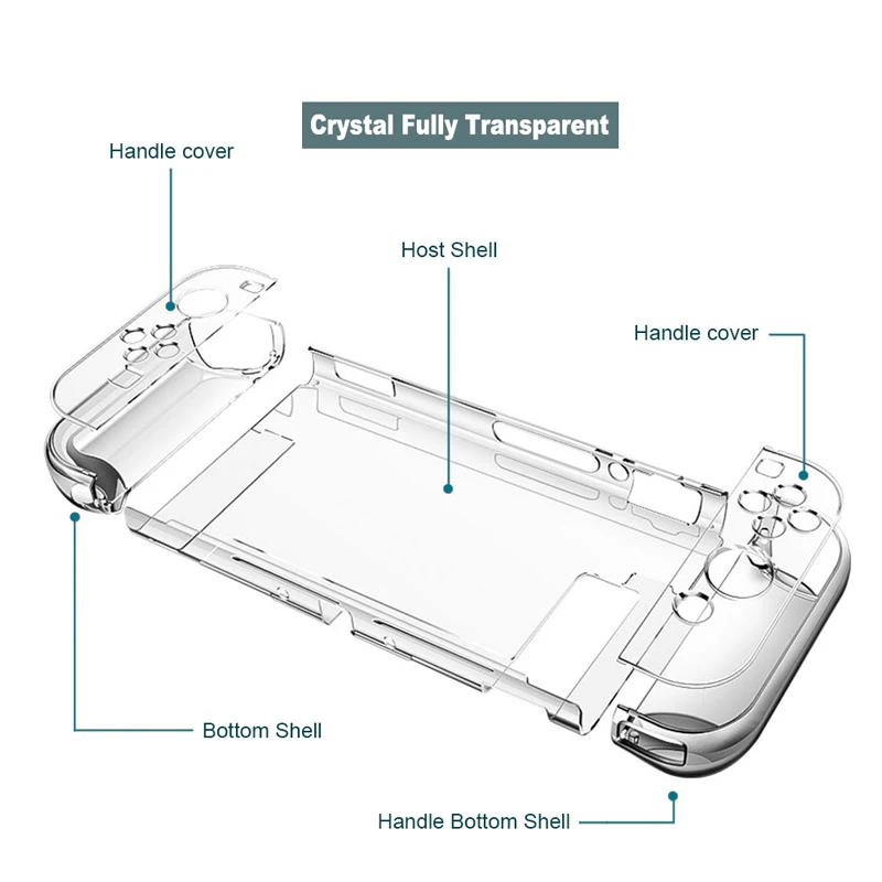 Съемный Кристальный Прозрачный чехол для ПК для NS NAND защитный чехол для переключателя оболочки для консоли переключателя против царапин с держателем