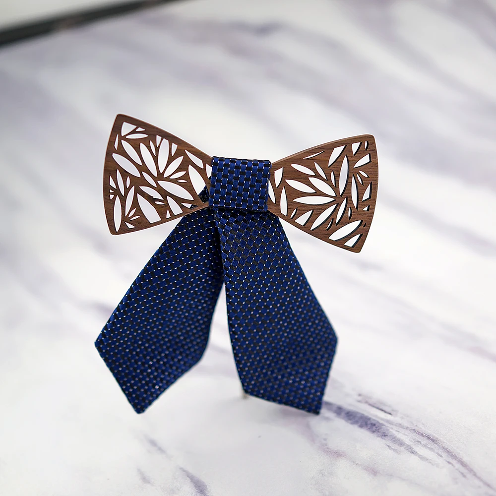 Mahoosive женские галстуки-бабочки Семья Рождественский подарок для девочки, деревянная коробка упаковка с лазерным узором