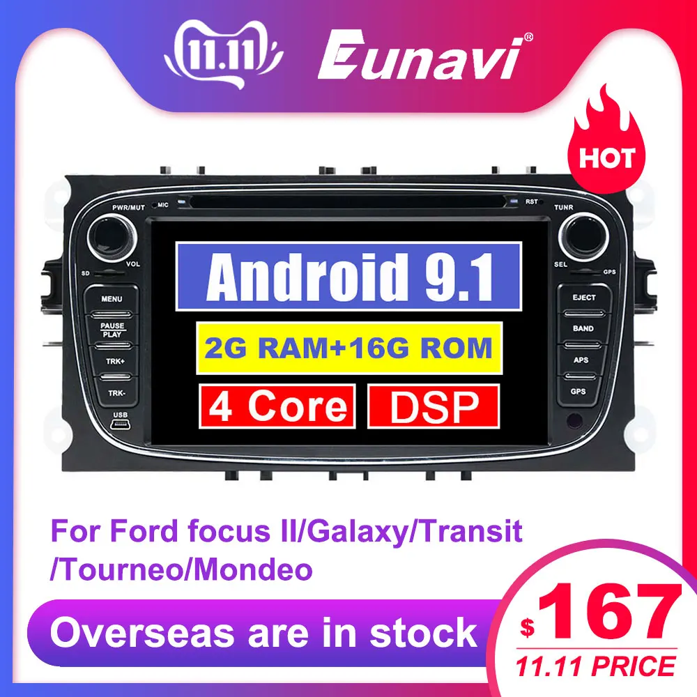 Sale Eunavi 2 Din 7" Android 9.1 Car DVD Player Radio Online Maps GPS Navigation WIFI for Ford focus II Galaxy Transit Tourneo Mondeo 0 Sale Eunavi 2 Din 7" Android 9.1 Car DVD Player Radio Online Maps GPS Navigation WIFI for Ford focus II Galaxy Transit Tourneo Mondeo 0