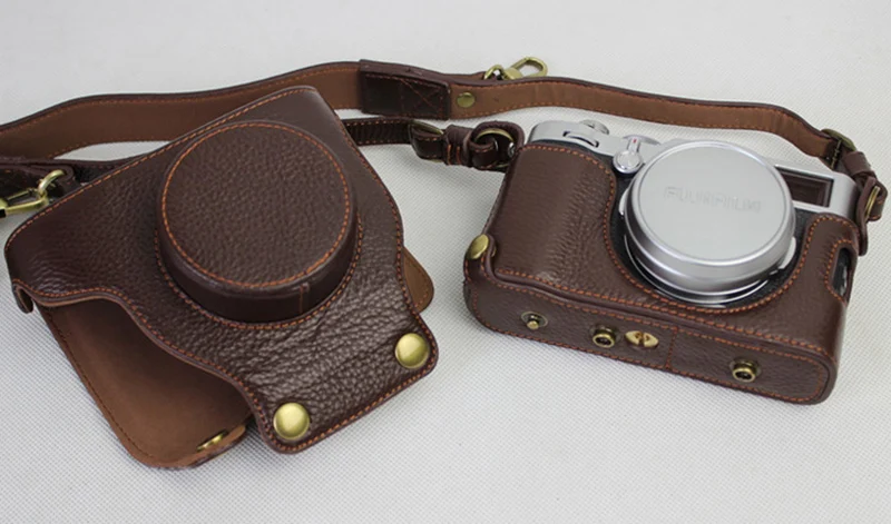 Чехол из натуральной кожи для камеры Fuji X100F Fujifilm X100F роскошный чехол с батарейным отсеком портативный