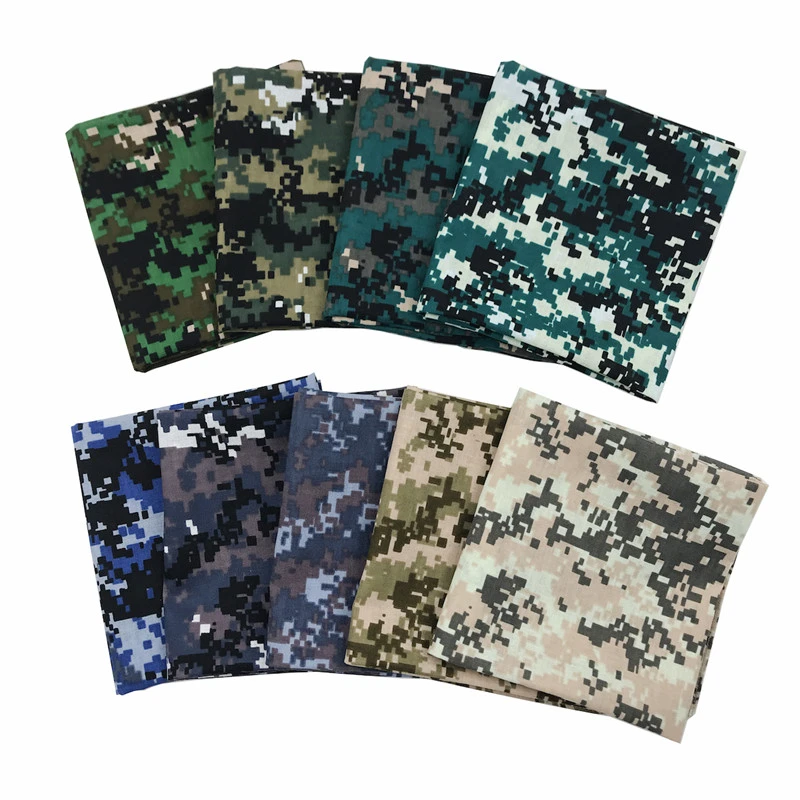 55cm Camouflage Print Cotton Bandanas Military Tactical Headwrap Outdoor Jungle Wristband Sports Cycling Square Scarf Headwear mens red scarf