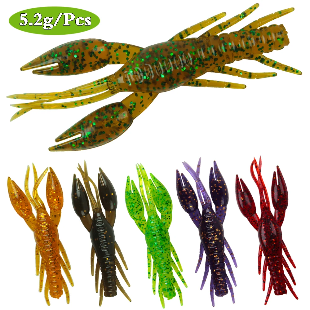 

shaddock 4Pcs Soft Bait Fishing Lure 8cm 5.2g Rubber Crawfish Bait Artificial Lobster Worm Shrimp Bait Bass Fishing Lure
