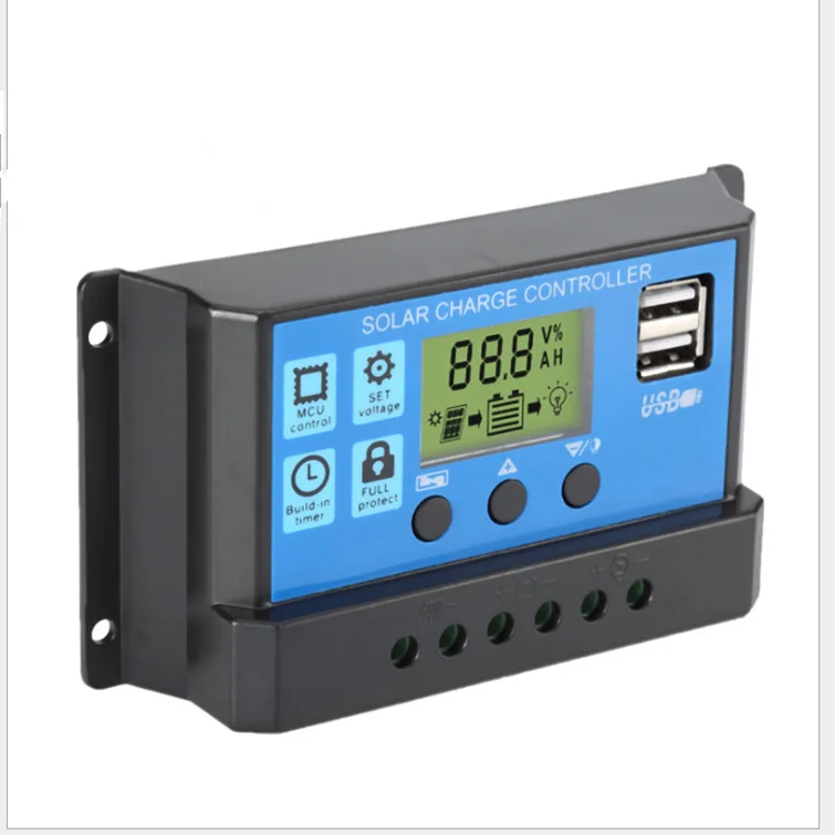 12V24V10A простой Солнечный контроллер управления светом Солнечный ЖК-заряд и регулятор разряда с USB