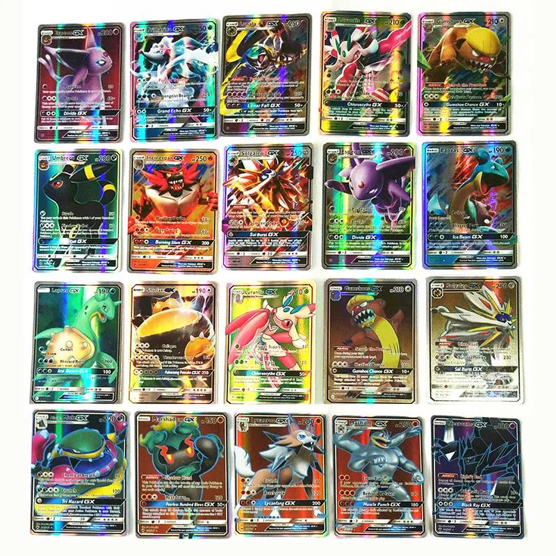 Takara Tomy Pokemon 20/60/70/100/120/200/300 шт. блестящие карты GX MEGA Game Battle Carte торговые игра для
