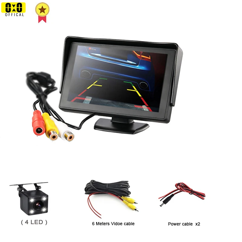 rear view mirror monitor Car Reverse Monitor 4.3 Inch HD Rear View Camera  Monitor with LED Night Vision Camera Parking Camera Monitor headrest dvd player Car Monitors