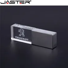 JASTER Peugeot kristal+ metalen USB flash drive pendrive 4GB 8GB 16GB 32GB 64GB 128GB Externe Opslag memory stick u disk