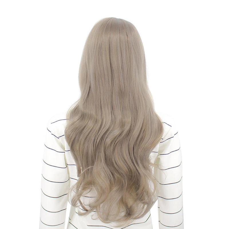 Wig with Air Bangs Fluffy Long Curly Hair Wig Water Ripple Wave for Girls Women Cosplay MH88