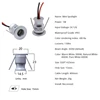 10pcs 1W DC12V IP65 Mini LED Spot light Thumb Spotlight Lamp Cabinet Ambient Lighting 2