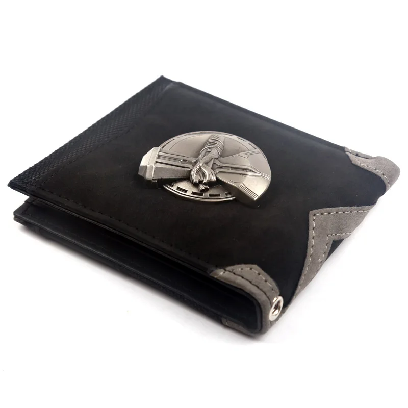 Мстители Marvel Двойные ПУ бумажник из искусственной кожи кошелек с карманом для монет держатель для карт мужские