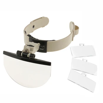 

Headband LED Lighted Magnifier Magnifying Glass Loupe Lens With 4 Lens