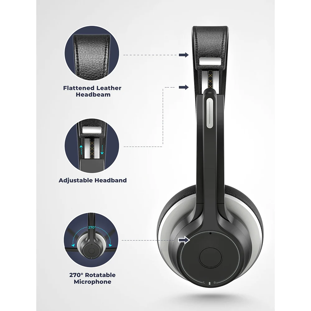 Mpow HC5 Bluetooth гарнитура с USB адаптером 5 0 Беспроводные наушники шумоподавлением