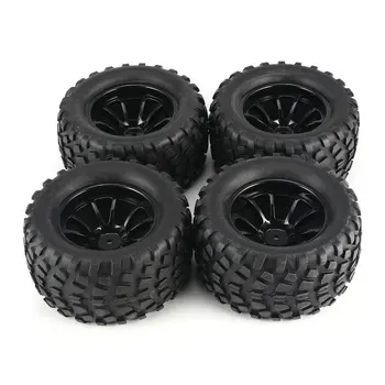 

New 4Pcs 130mm 10 Contour Dump Fetal Flower Off-road Wheel Rim and Tires for 1/10 Monster Truck Racing RC Car Accessories