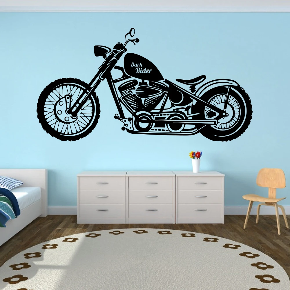 Motocykl Winylowa Naklejka Na Ścianę L Przedszkole Dla Dzieci Pokój Motocykl Naklejka Ścienna Garażu Chłopcy Home Decor Dekoracji Mural Artystyczny M