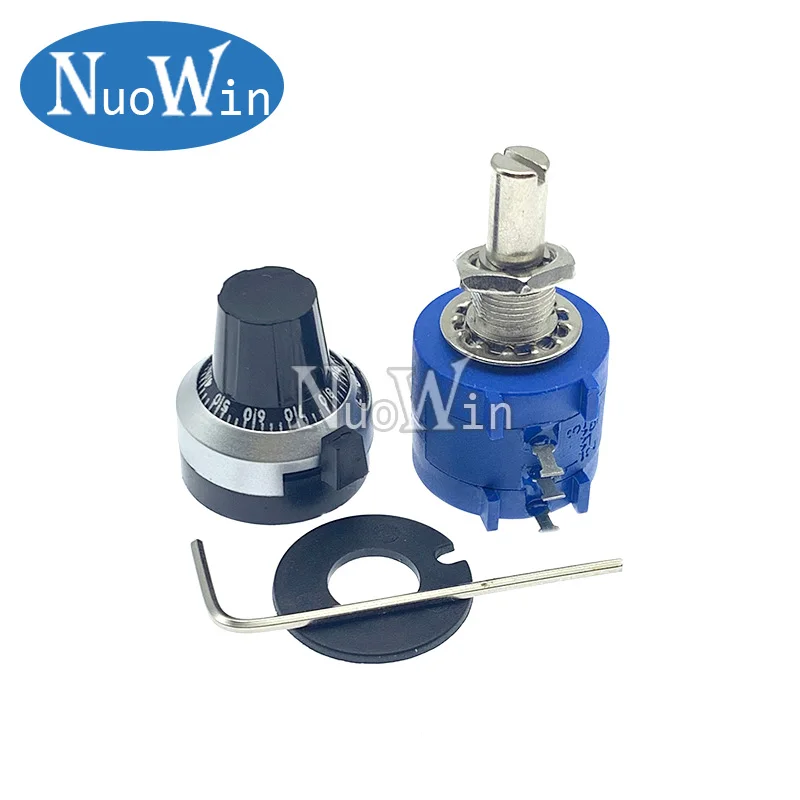 Multiturn Potentiometer 3590S-2 Series 10 Ring Adjustable Resistor + 1PCS Rotary Knob
