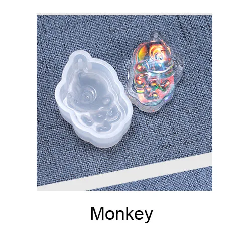 monkey Popular1PC 12 Китайский Зодиак в форме жидкого кремния УФ смолы формы для изготовления ювелирных украшений серьги аксессуары для волос ювелирные изделия инструменты - Цвет: monkey