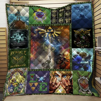 

Action Game hyrule warriors 3D Printed Home Cover Quilt Queen Size Kids Adult Blankets For Beds Soft Sofa Outdoor Camping Quilts