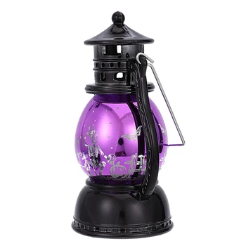 

Purple Halloween Decoration Kerosene Lamp Retro Lights Pony Lights Creative Ghost Festival Atmosphere Lights