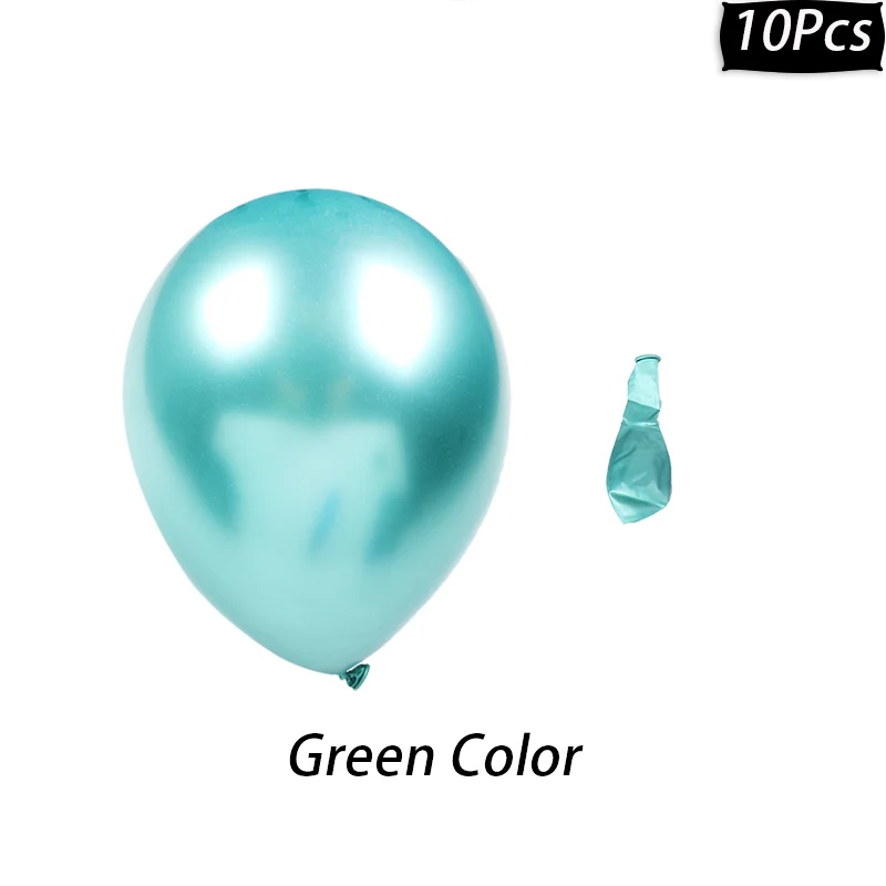 10pcs green 10 шт металлического цвета воздушные шары с золотым воздушный шар "Конфетти" латексные шары воздушные шары для детей день рождения украшения взрослых шары - Цвет: 10pcs green