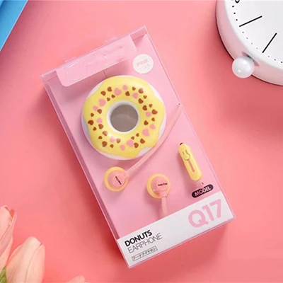 pink Симпатичные пончики Macarons 3,5 мм наушники-вкладыши GdBaMa стерео проводные наушники с микрофоном наушники чехол для детей iPhone Xiaomi MP3 подарки - Цвет: pink