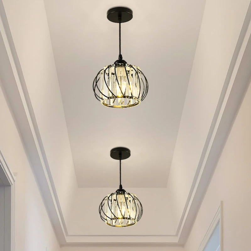 Luzes do Corredor Luz de Teto Estilo Nórdico Personalizado Criativo Luz Entrada Cristal Luzes Varanda Lâmpada Led 12 Cheap Luzes de teto