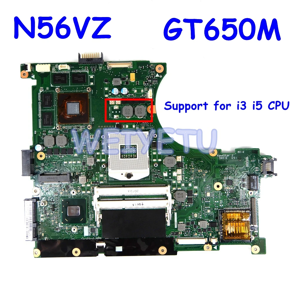 

N56VB GT740M/4G Motherboard For ASUS N56VZ N56VM N56V N56VJ N56VV N56VB Laptop Mainboard REV 2.3 Support i3 i5 i7 CPU