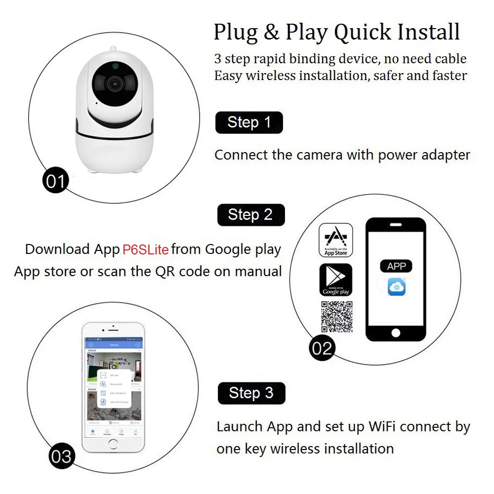 Smart 1080P HD AI обнаружения человека автоматическое отслеживание WiFi PTZ IP Камера